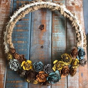 Wooden flowers for crafting diy eco friendly wreath(read description)